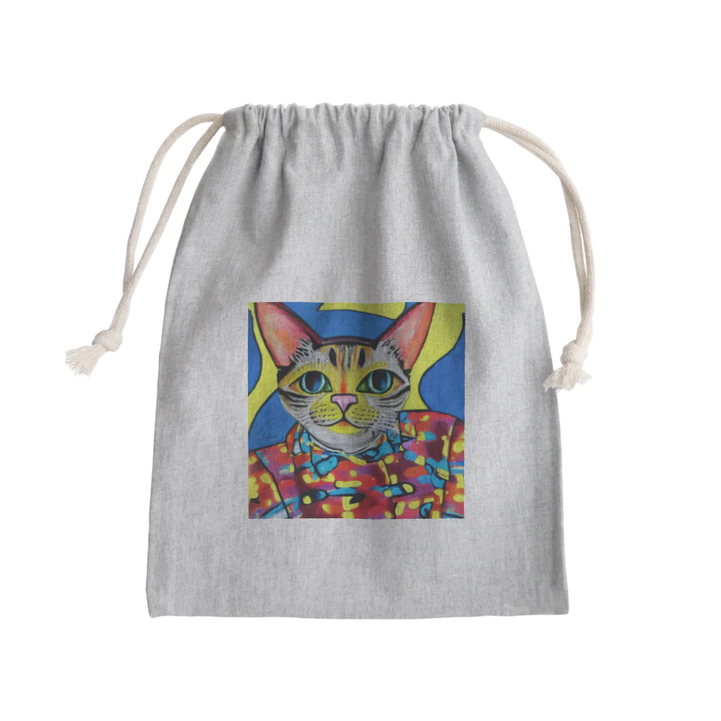 miehayashi1984のファンキーcat Mini Drawstring Bag