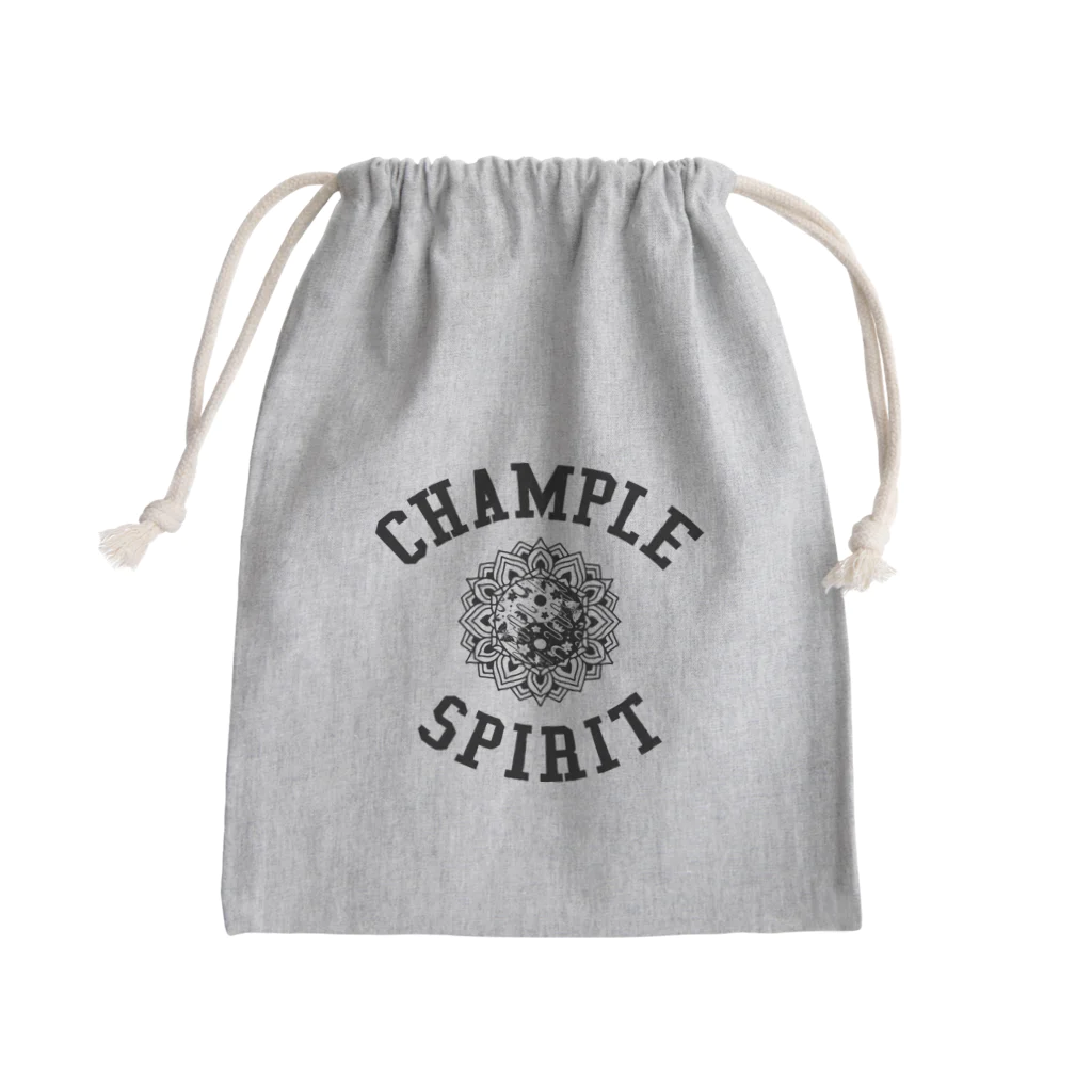 LEELA 〜 official shop 〜のCHAMPLE SPIRIT 〈ブラックプリント〉 きんちゃく
