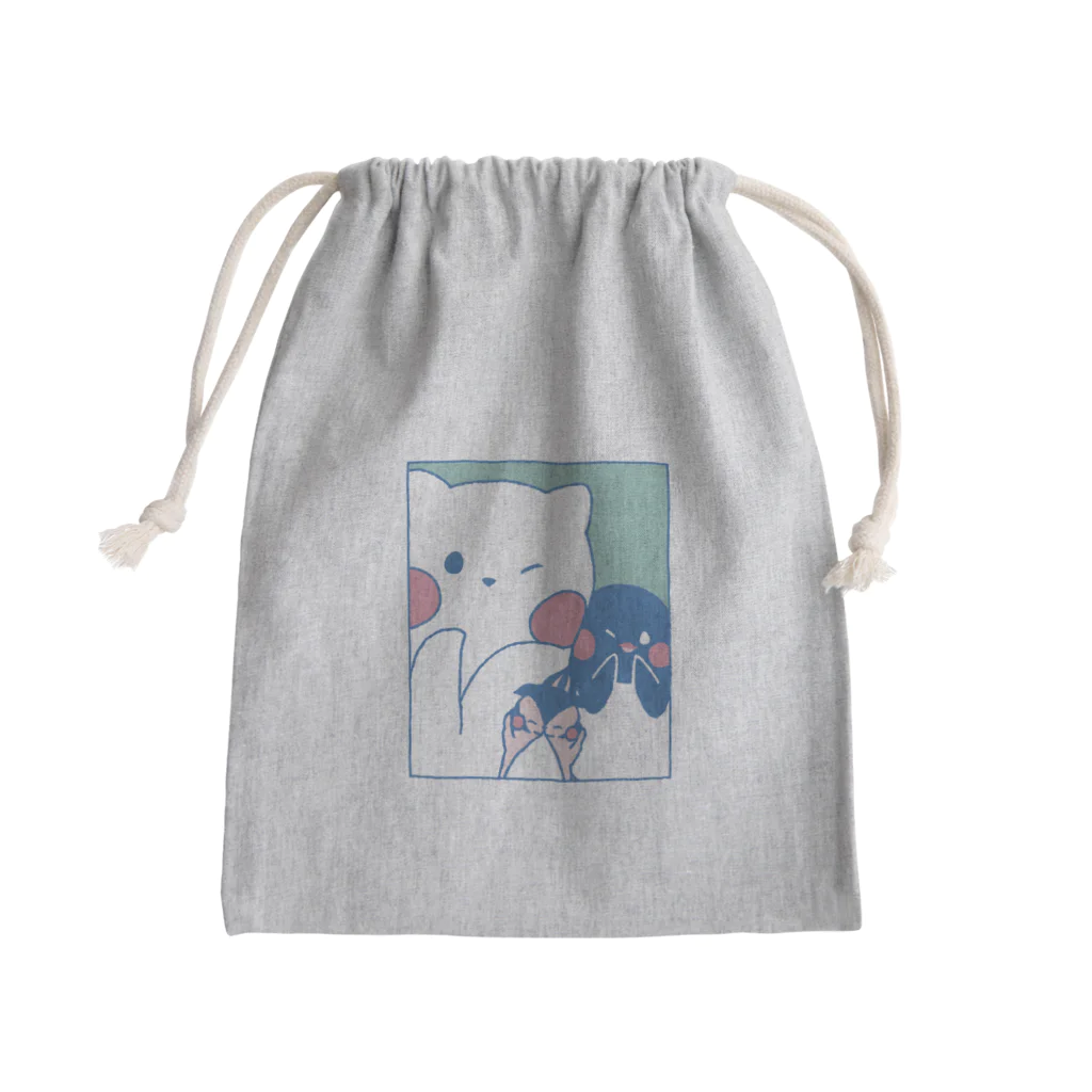 tafu tafuのかわいいポーズのしろぎんしま Mini Drawstring Bag