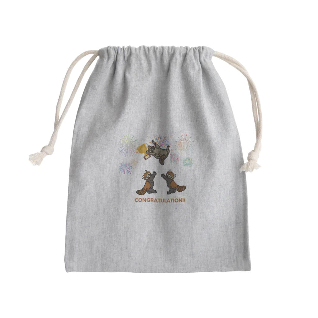 Sky00のアライグマおめでとうくん。 Mini Drawstring Bag