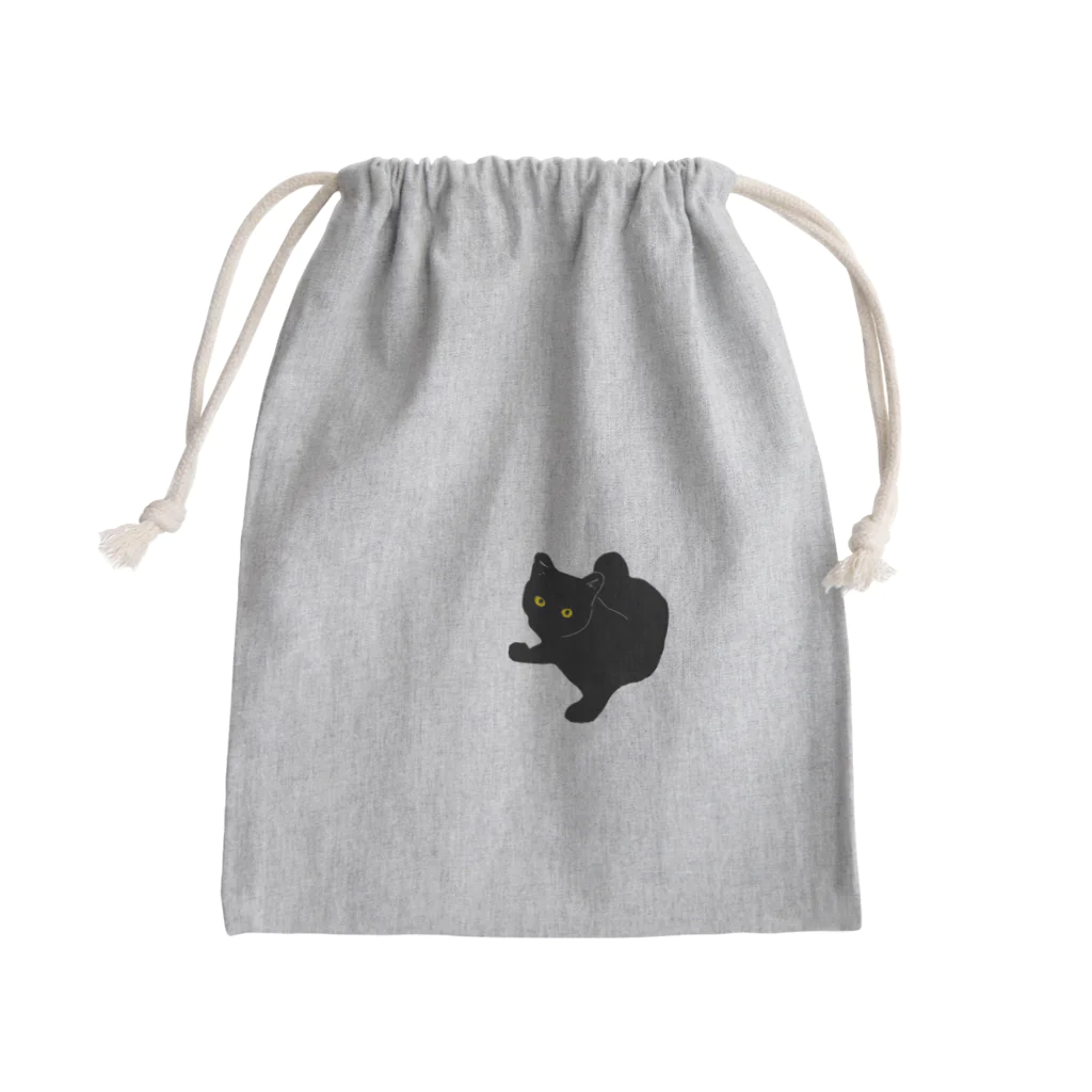Nekooooooooooの黒猫ぽんた Mini Drawstring Bag