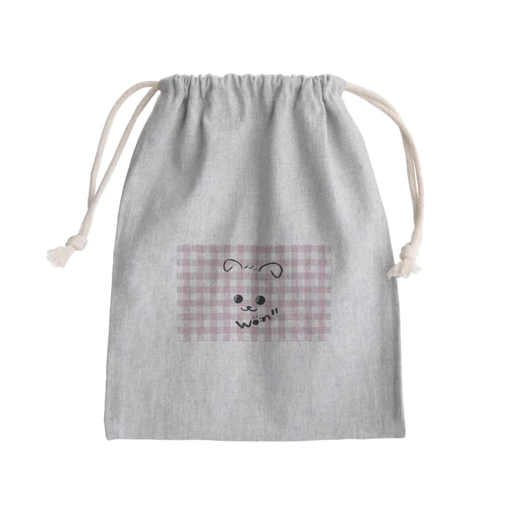 merongのわんこA♡ギンガム Mini Drawstring Bag