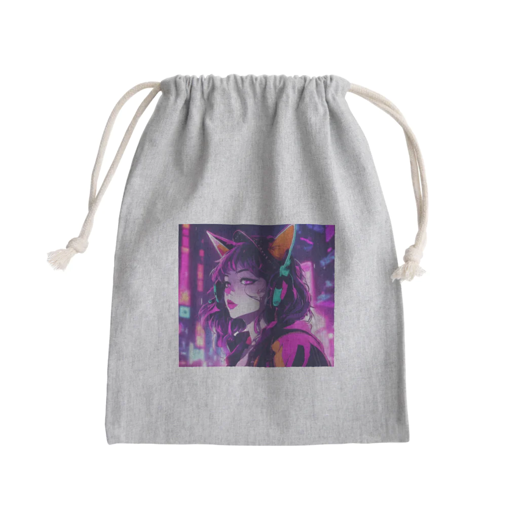 パンクビビッド•ピエロ団のパンクビビッド・ピエロキャット kAsumI Mini Drawstring Bag