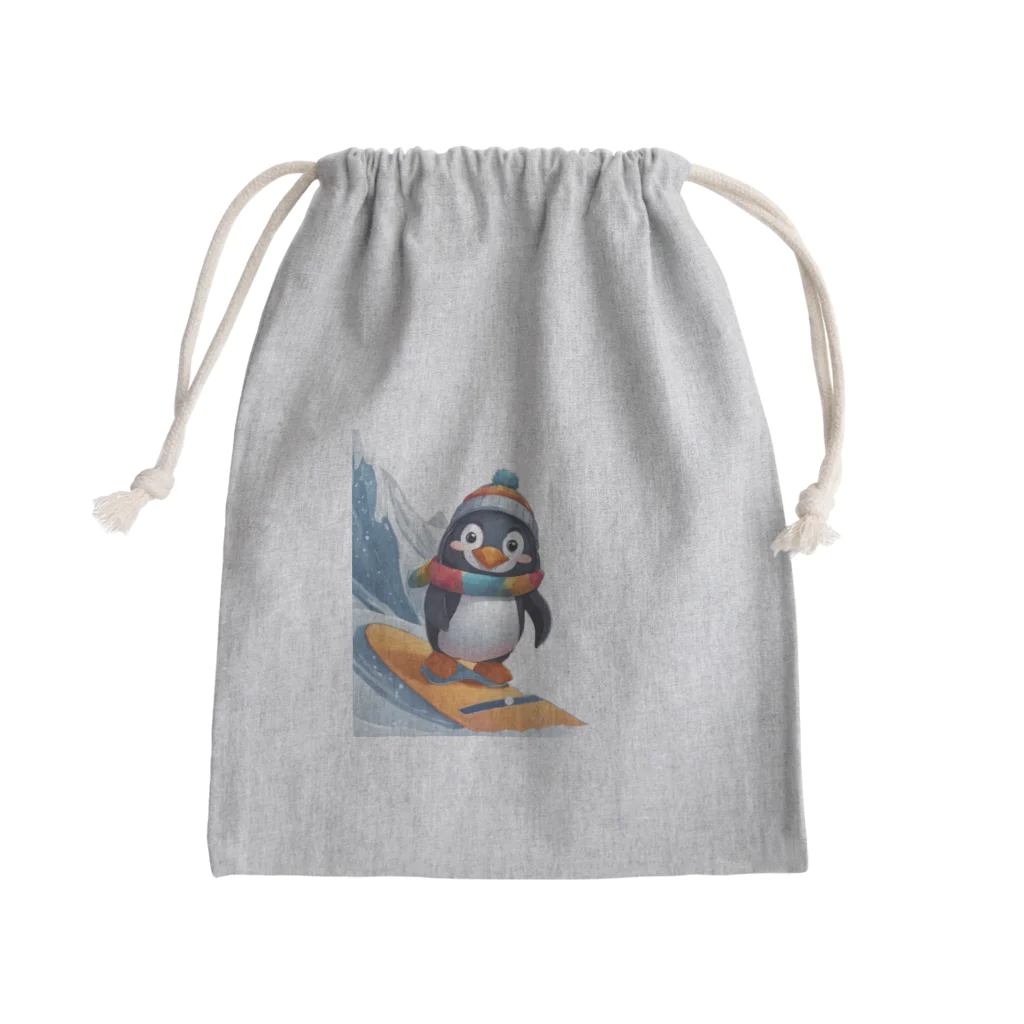 Gloriousのペンギンの冒険スノーボードパーティ Mini Drawstring Bag