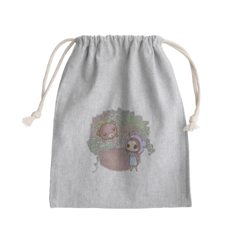 べあぐらのべあぐら　Succulent Mini Drawstring Bag