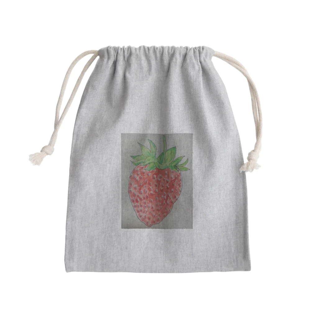 ねこの森でお散歩のリアルな苺ちゃん Mini Drawstring Bag