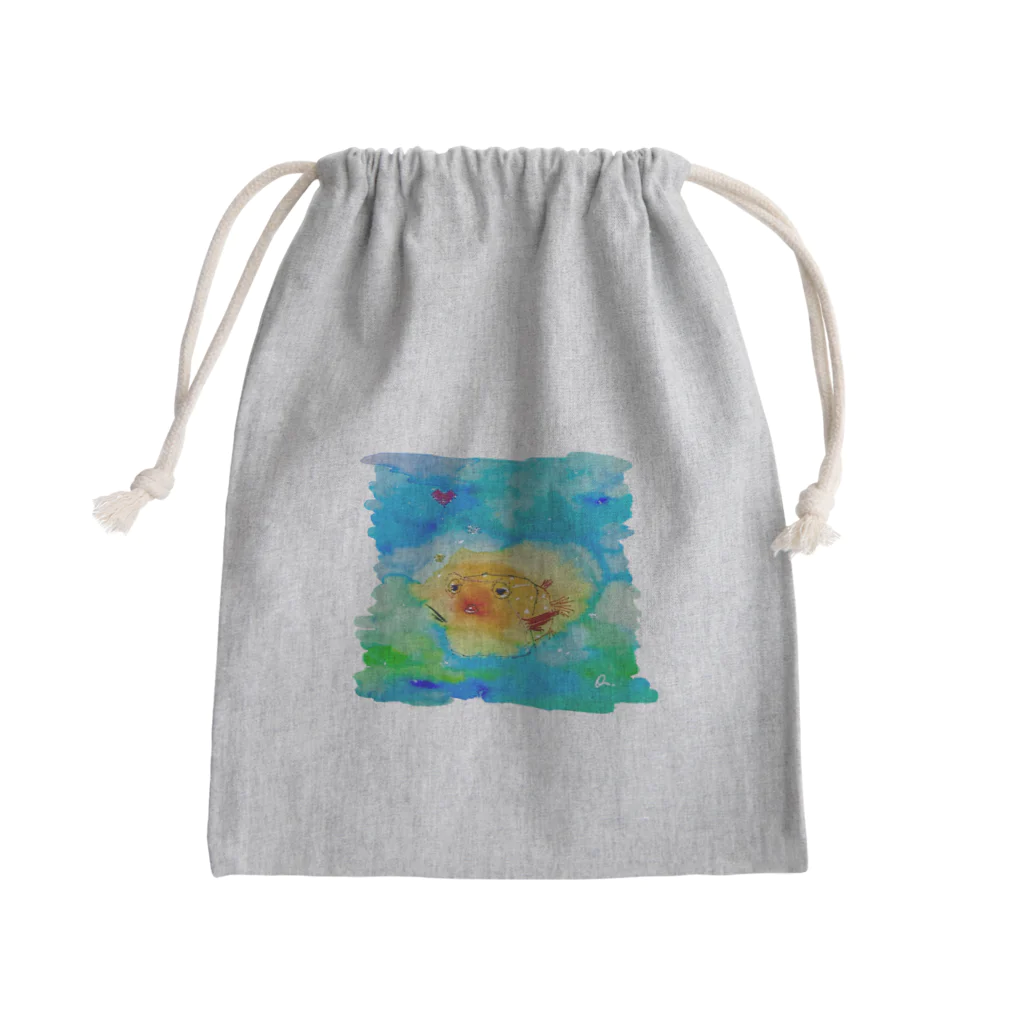 onmycolorの楽描き店のはこふぐ太 Mini Drawstring Bag