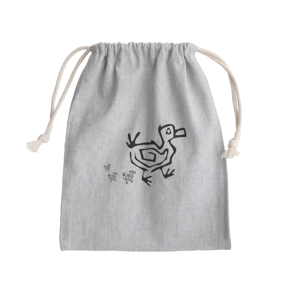 Realm of Ramblesの鴨 (黒) Mini Drawstring Bag