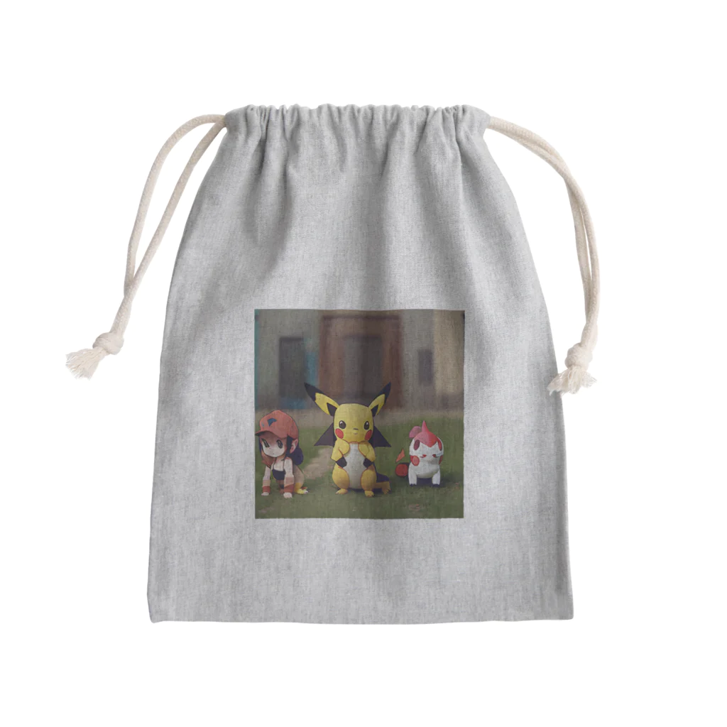 太陽のピカチュウの仲間たち Mini Drawstring Bag