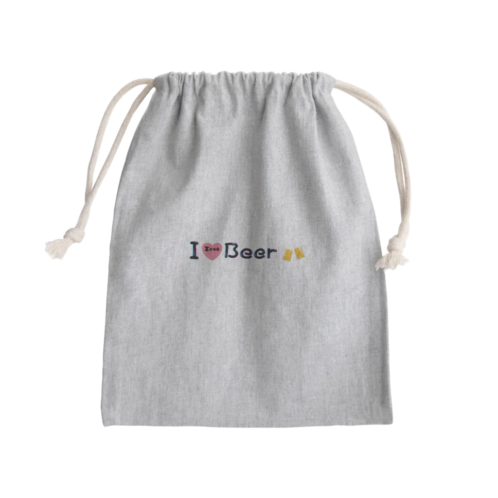 let's enjoyのlet's enjoy 【I Love Beer】 Mini Drawstring Bag