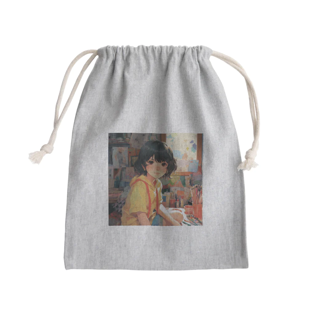 ソヒのショップの絵を描くのが好きな女の子 Mini Drawstring Bag