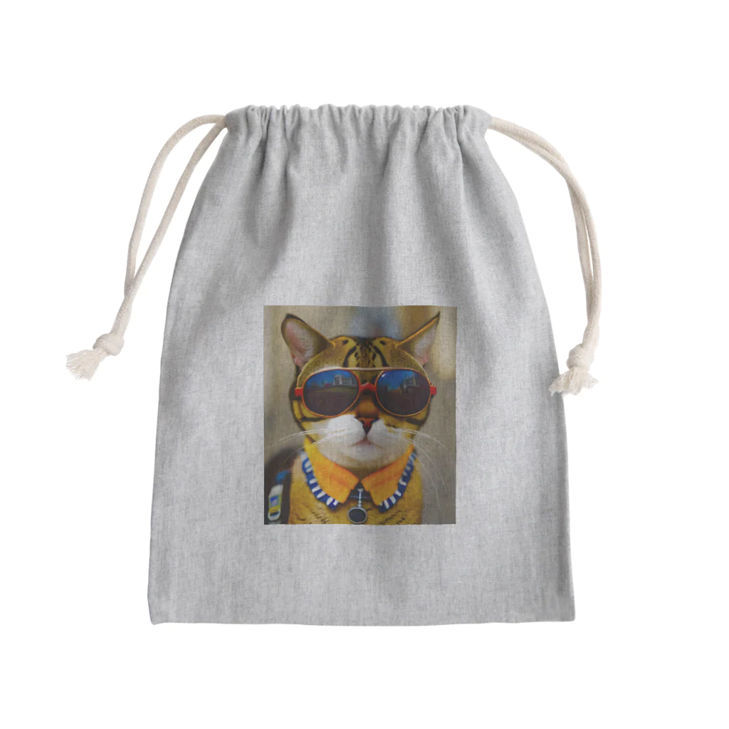 幻想的で創造的の猫にサングラス Mini Drawstring Bag