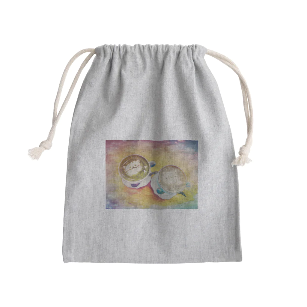 _zombieの猫のラテアート Mini Drawstring Bag