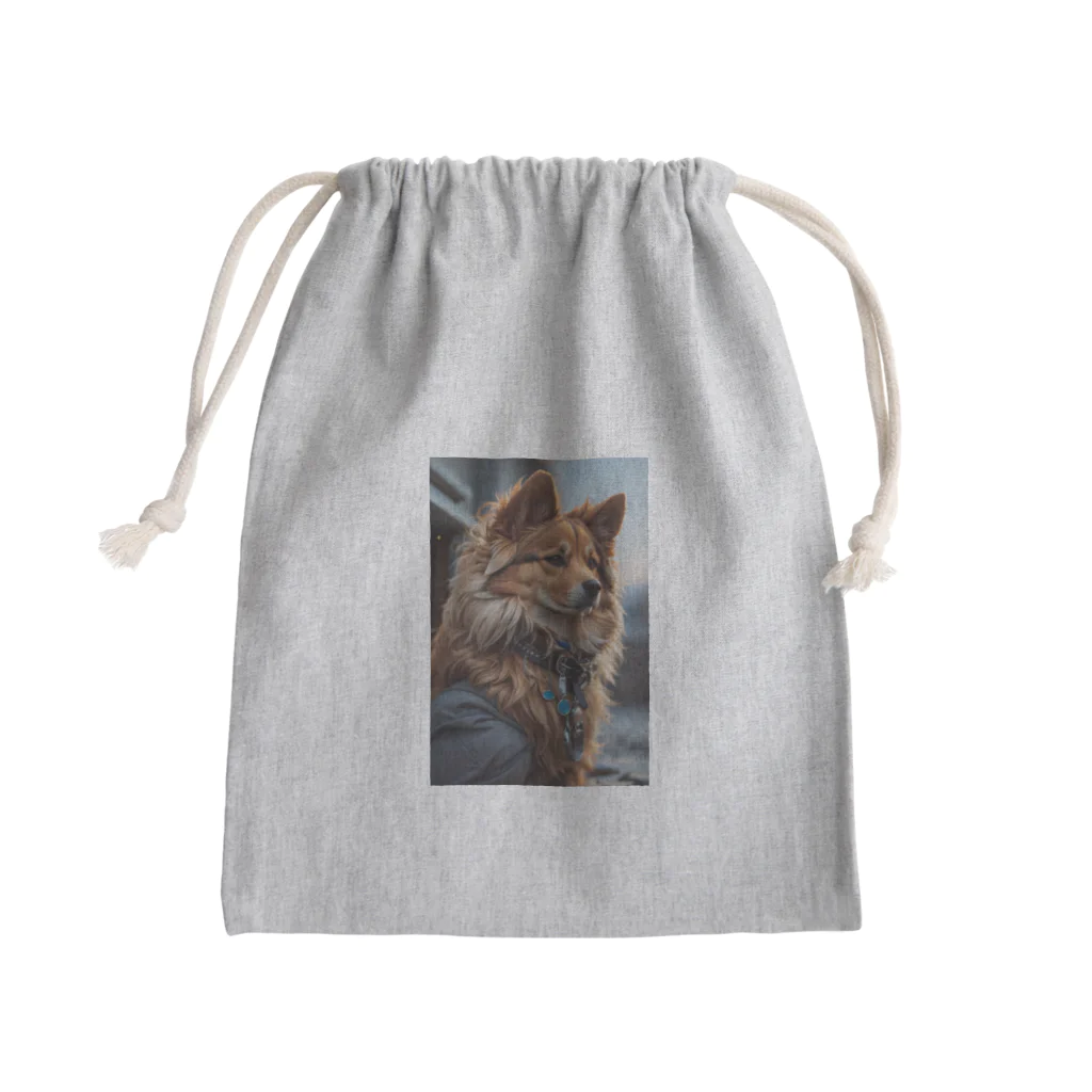majuiceの凛々しい犬 Mini Drawstring Bag
