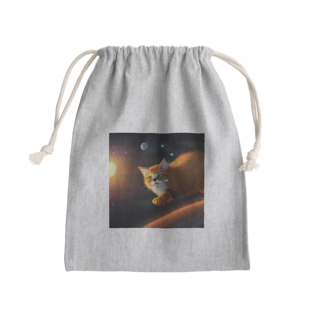 shopアルーニョの宇宙を走るネコさん Mini Drawstring Bag