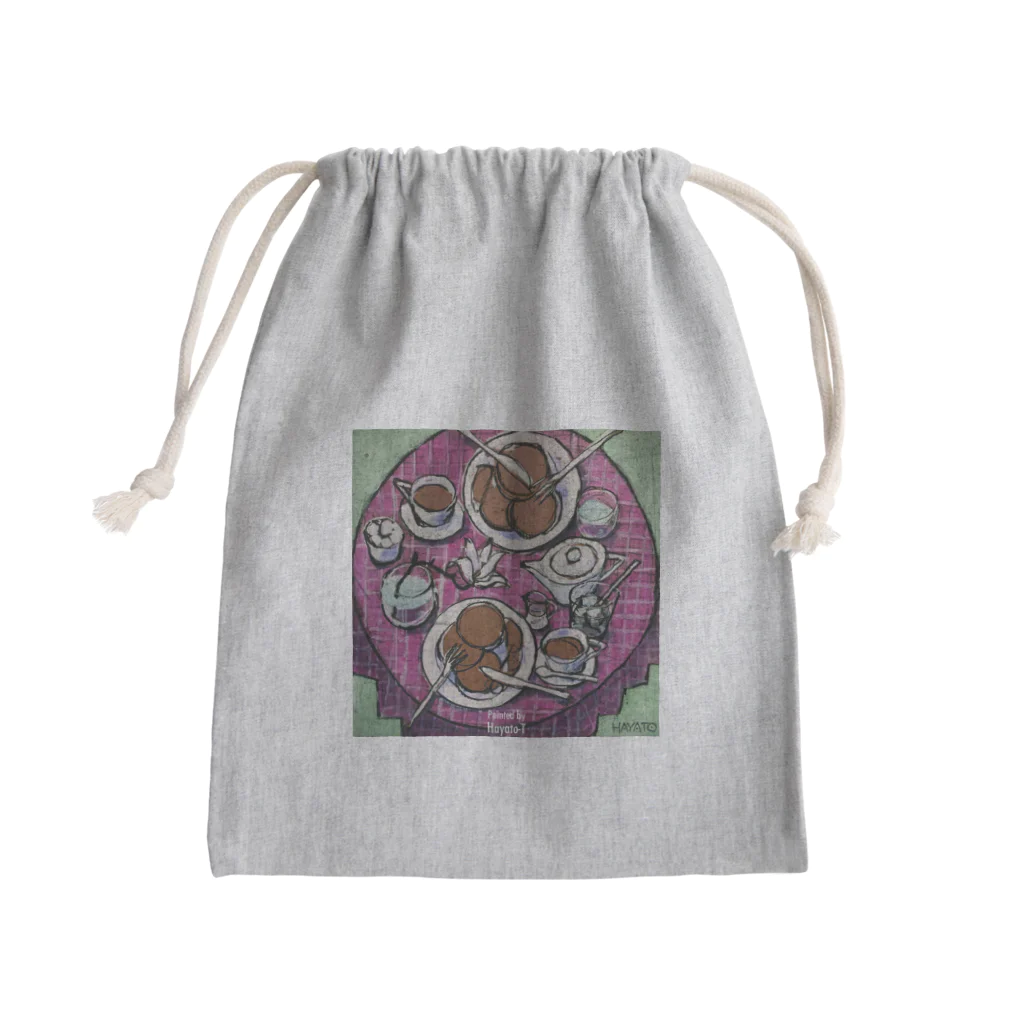 HAYATO-TのEarly spring lunch Mini Drawstring Bag