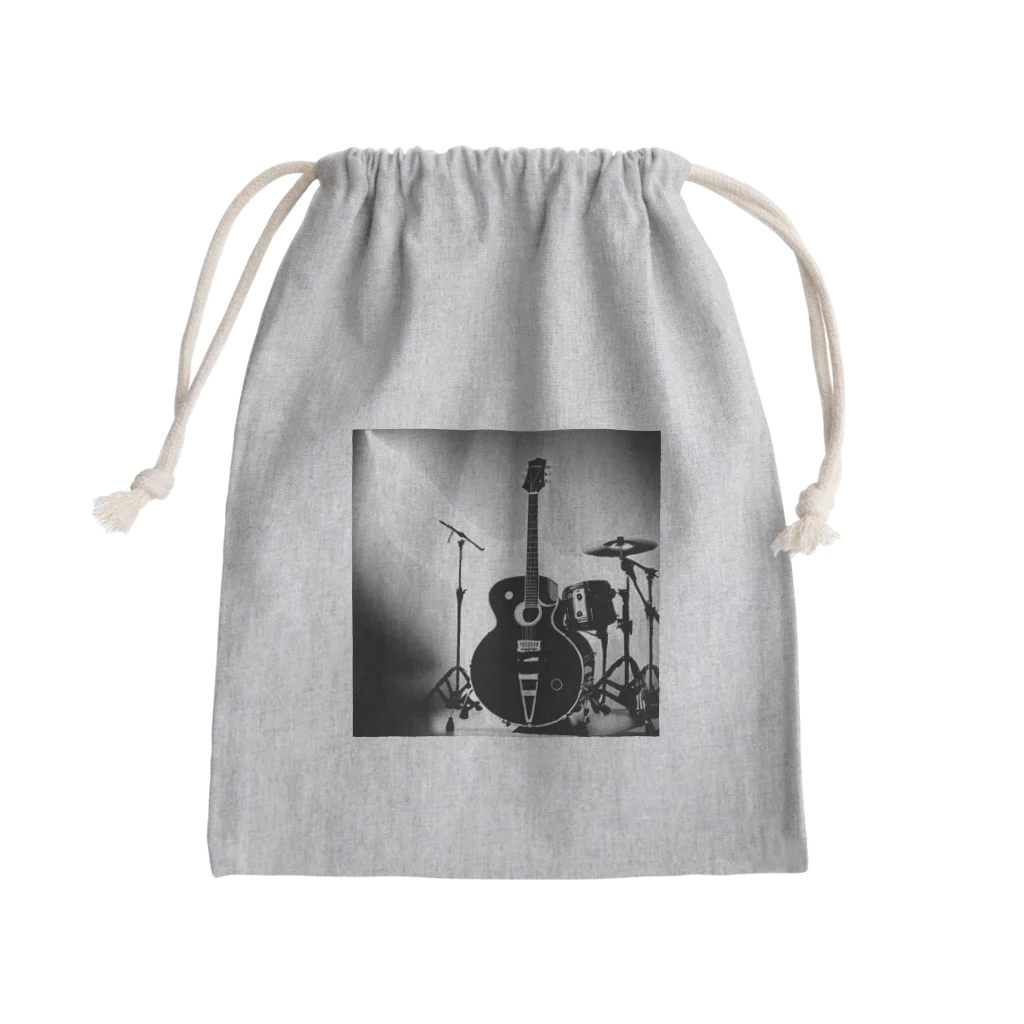 animaltennensuiの音楽の心・白黒で描かれた情熱の瞬間 Mini Drawstring Bag