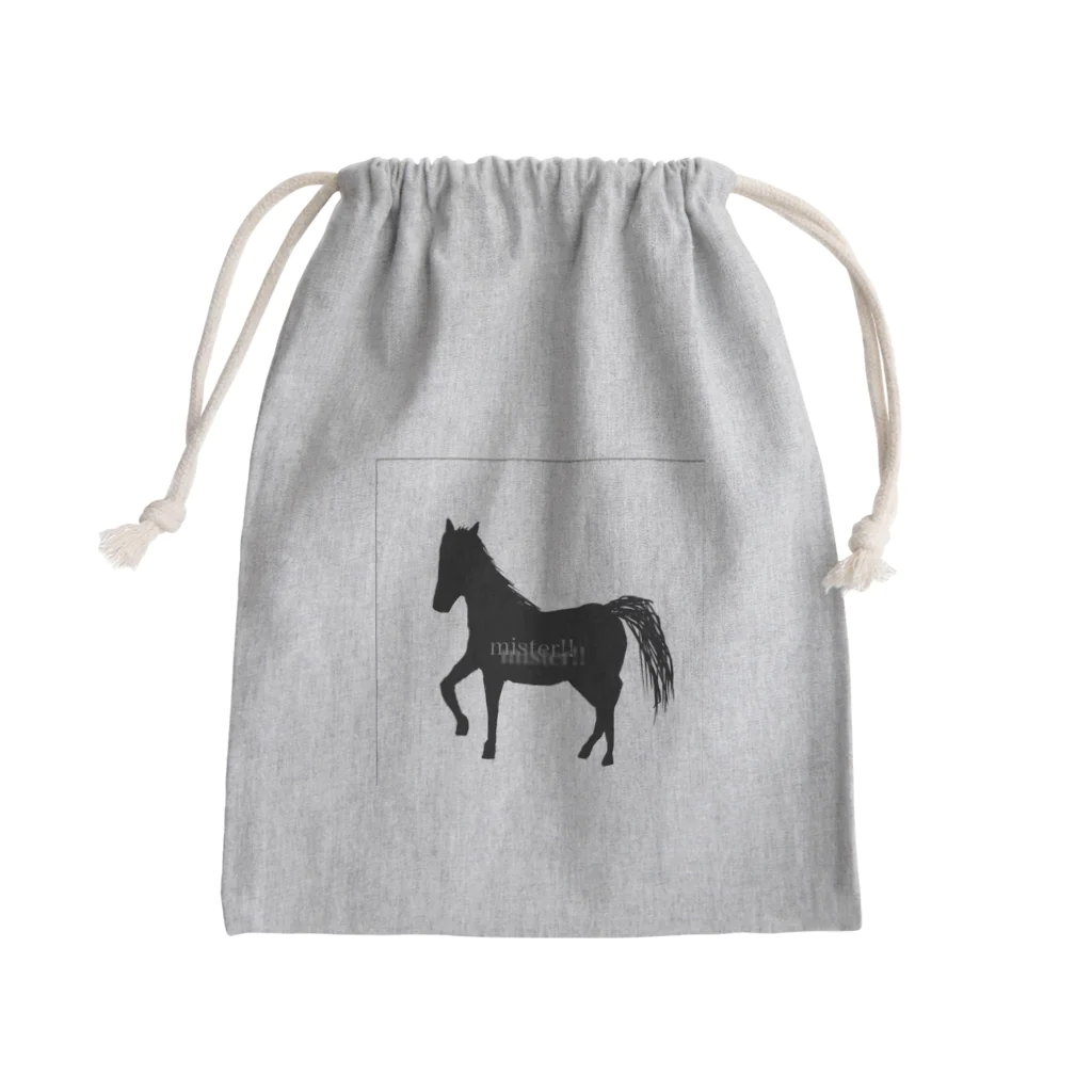 みんなのみすたーさんの silhouette horse Mini Drawstring Bag