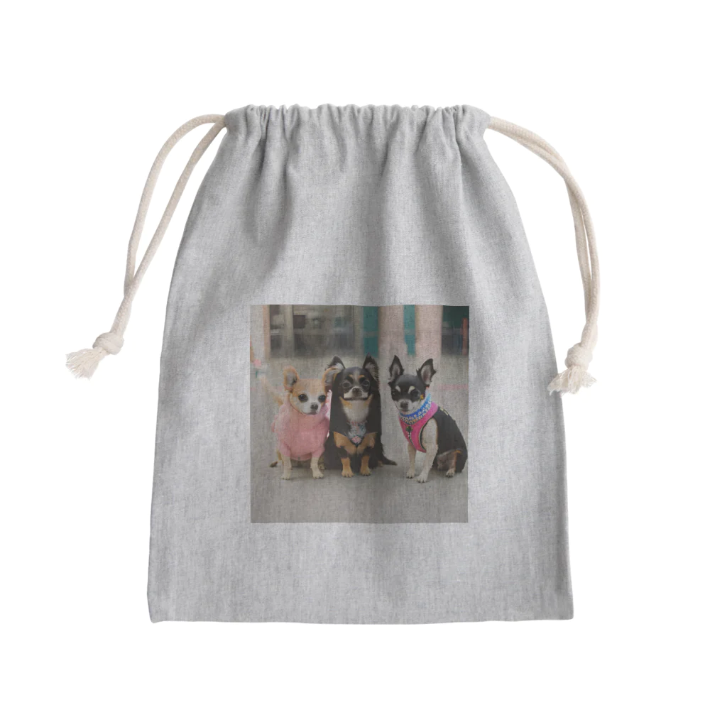 チワワ愛好家ショップのラブリーナチワワトリオの冒険 Mini Drawstring Bag