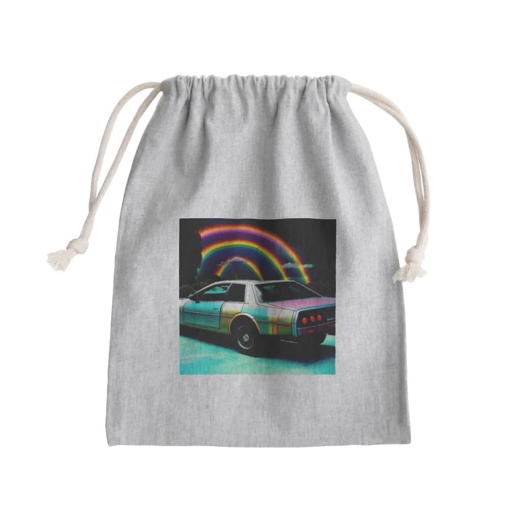 udominの虹色の車 Mini Drawstring Bag