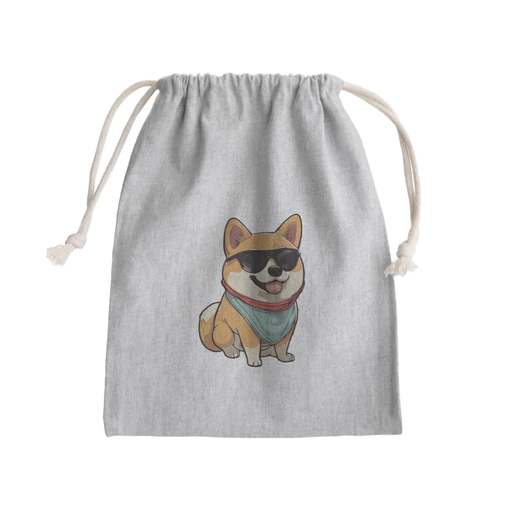 lilymummy リリマミのイカした柴犬 Mini Drawstring Bag