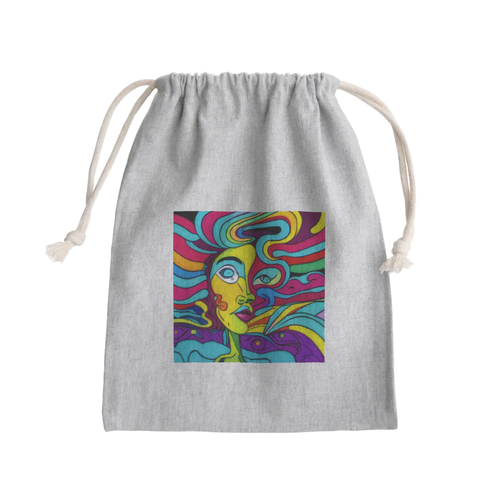 ばぶるもあの靡かれる女性 Mini Drawstring Bag