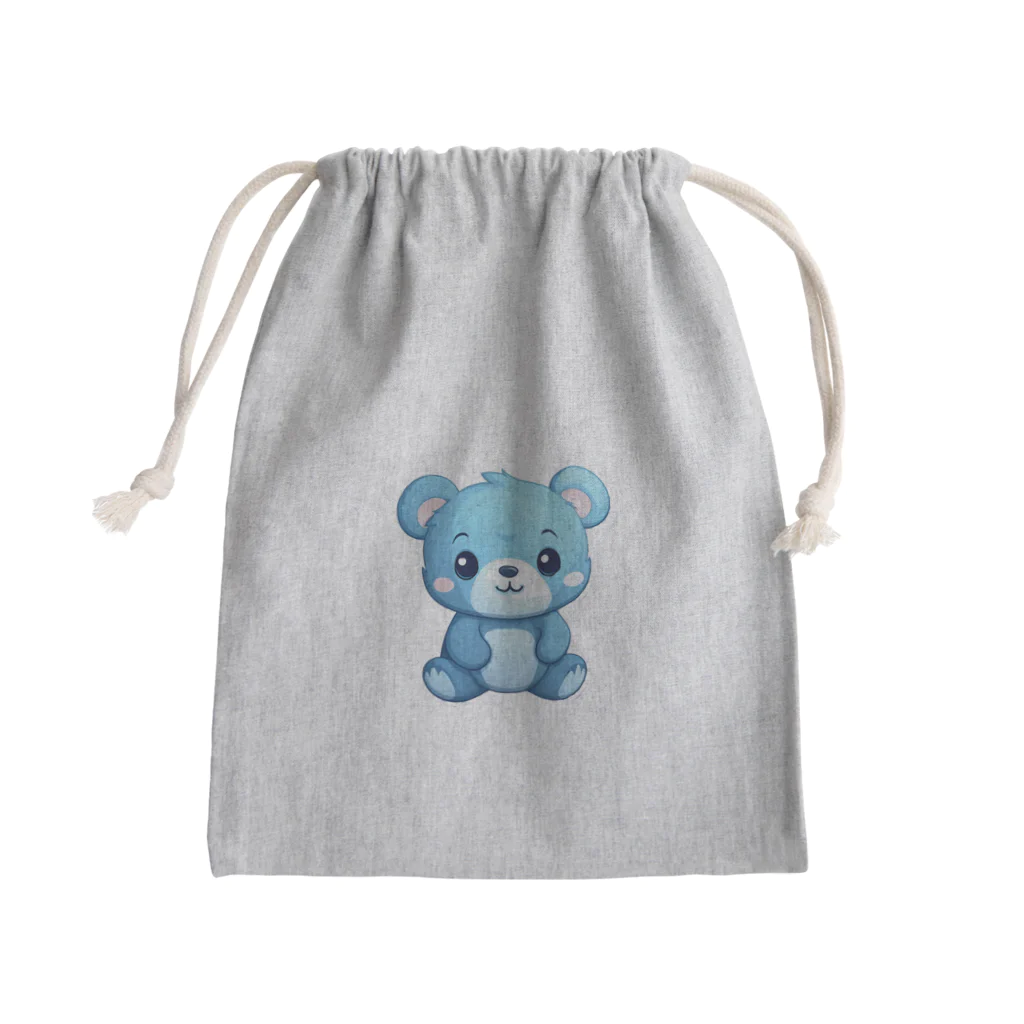 奏桃服店の青いくまさん Mini Drawstring Bag