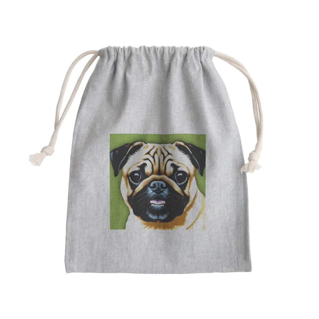 ハッピー・ディライト・ストアの癒しのパグ Mini Drawstring Bag