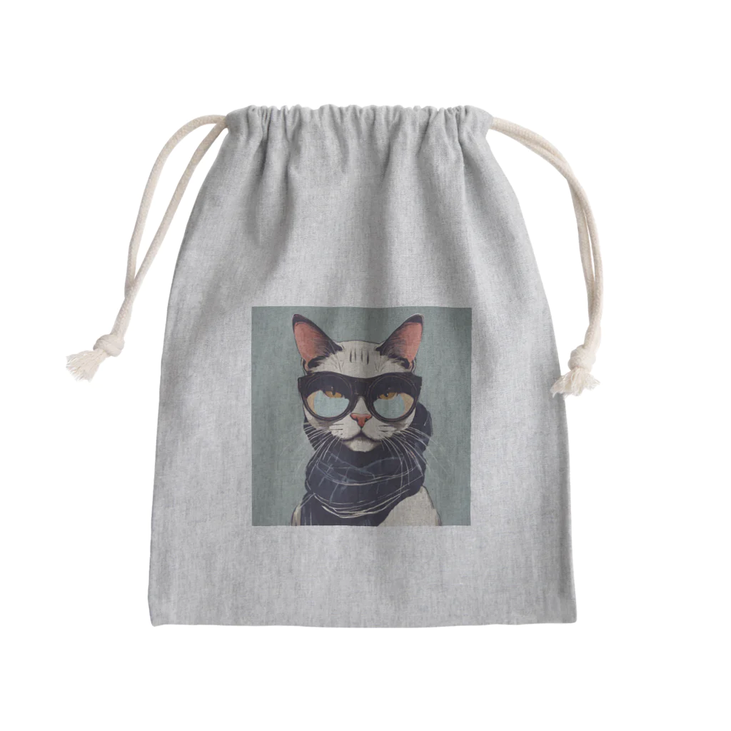 neko_skipのオサレキャットよしお Mini Drawstring Bag