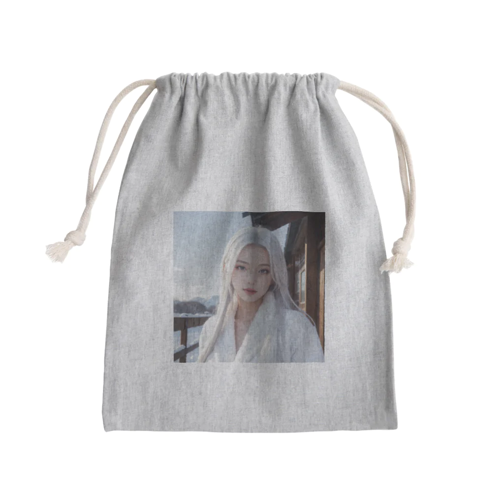 AI goddessの日本の冬・山奥に住む女性 Mini Drawstring Bag