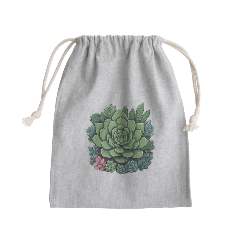 green artist のプランツパラダイス多肉 Mini Drawstring Bag