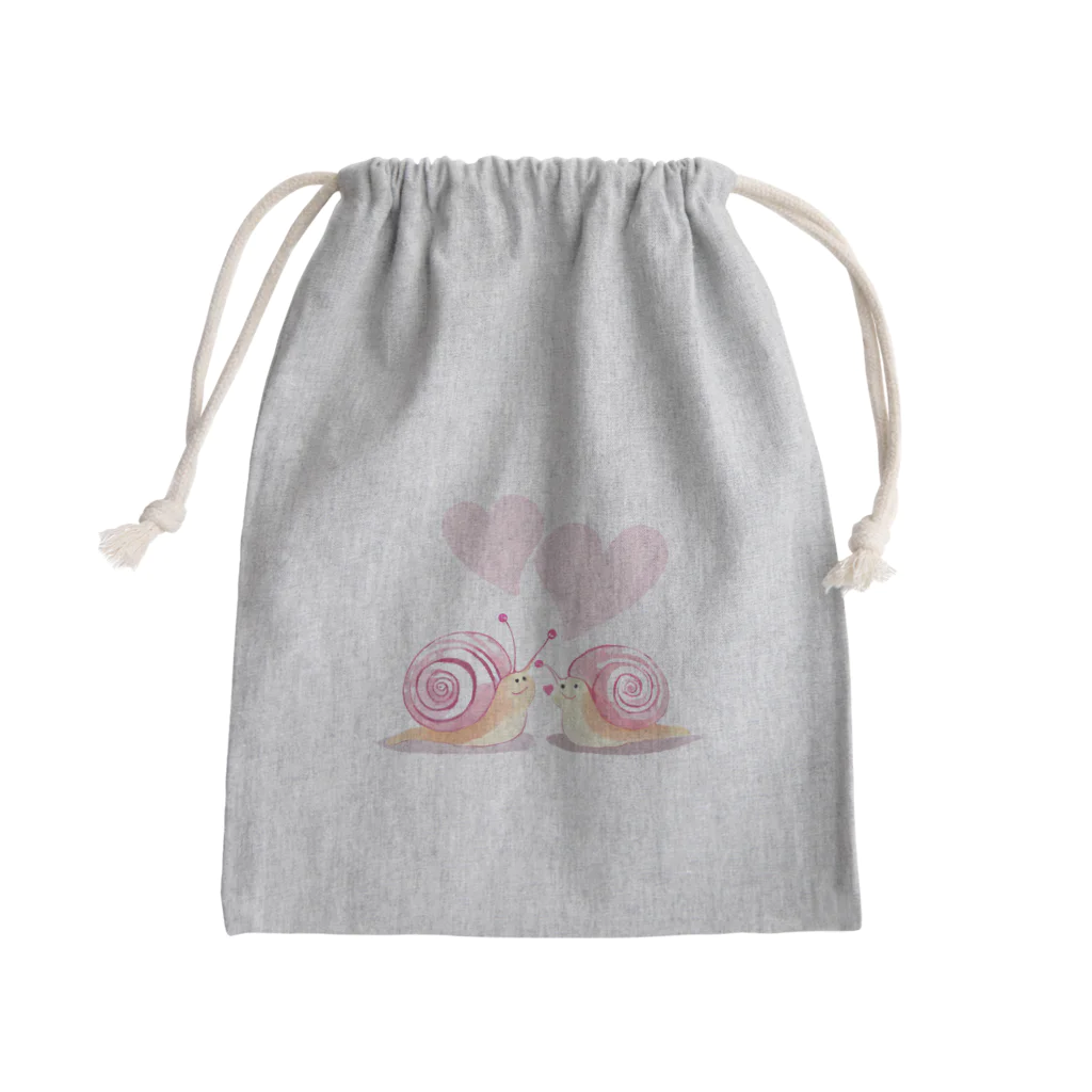 カタツムリに癒しを求めて❗の幸せなカタツムリ Mini Drawstring Bag