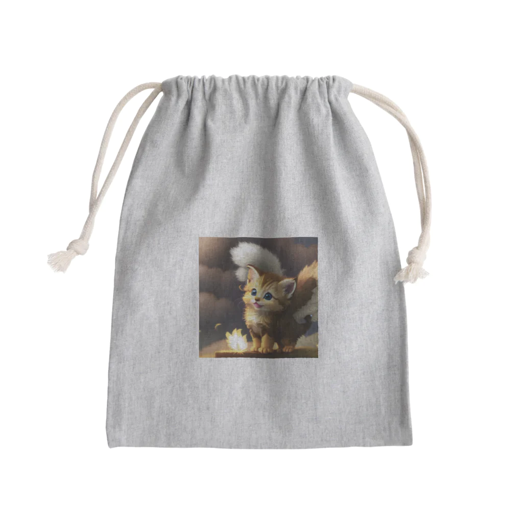 Angel Wingのにゃんこ天使 Mini Drawstring Bag