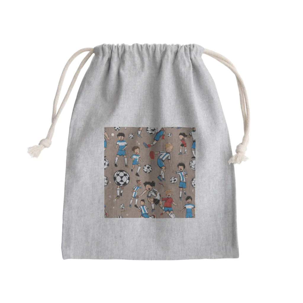 子供と嫁と時々わたしのサッカー小僧 Mini Drawstring Bag