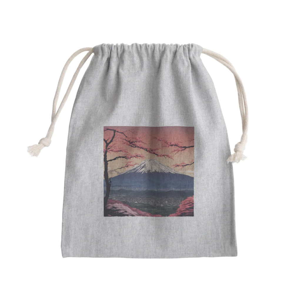 saru88の富士山 Mini Drawstring Bag