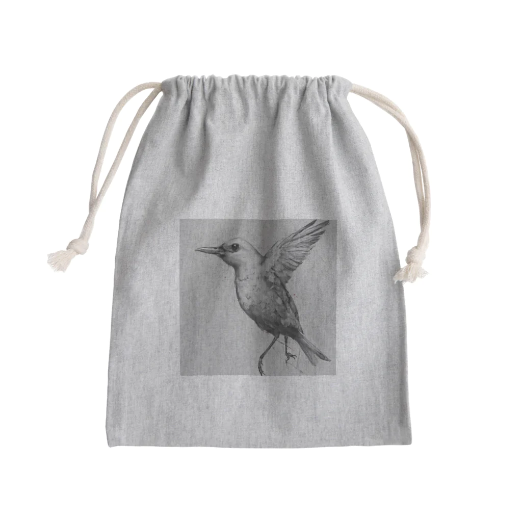 kezu-meの羽ばたく鳥 Mini Drawstring Bag