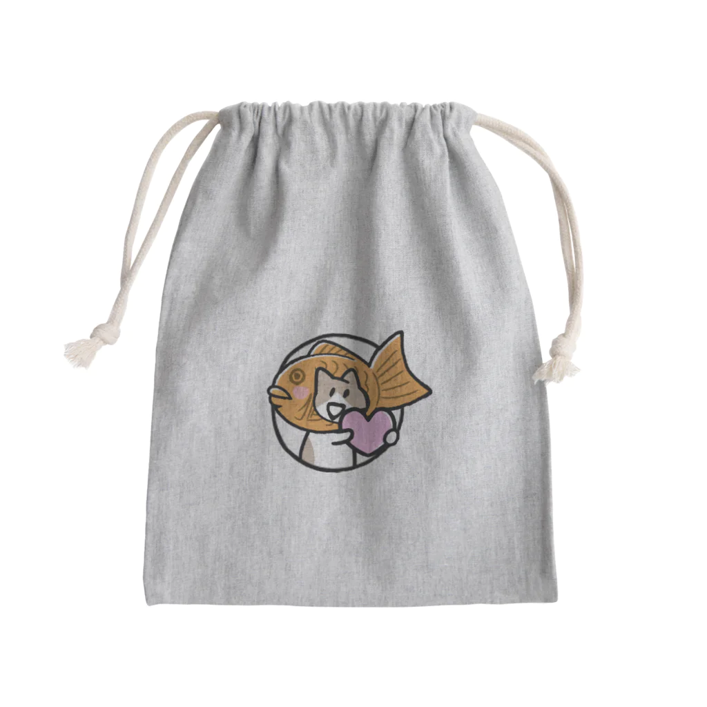 たい焼き猫ショップのたい焼き猫(ハート) Mini Drawstring Bag