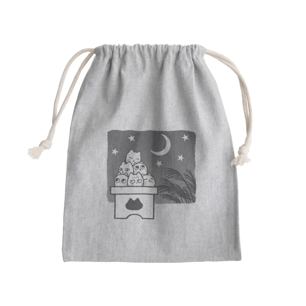 Charamaru Marketの重なる猫（お団子） Mini Drawstring Bag