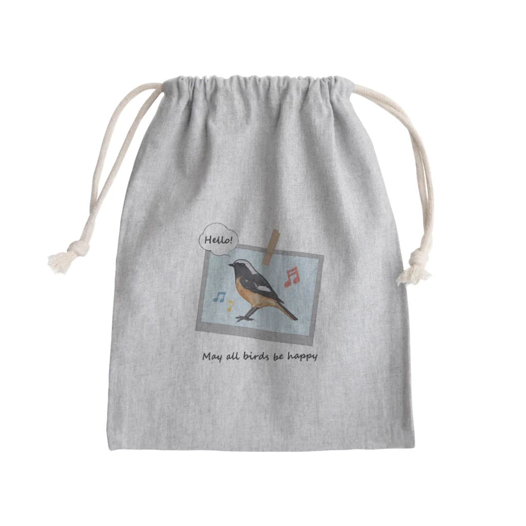 やちよ｜リアル鳥イラストのジョウビタキくん Mini Drawstring Bag