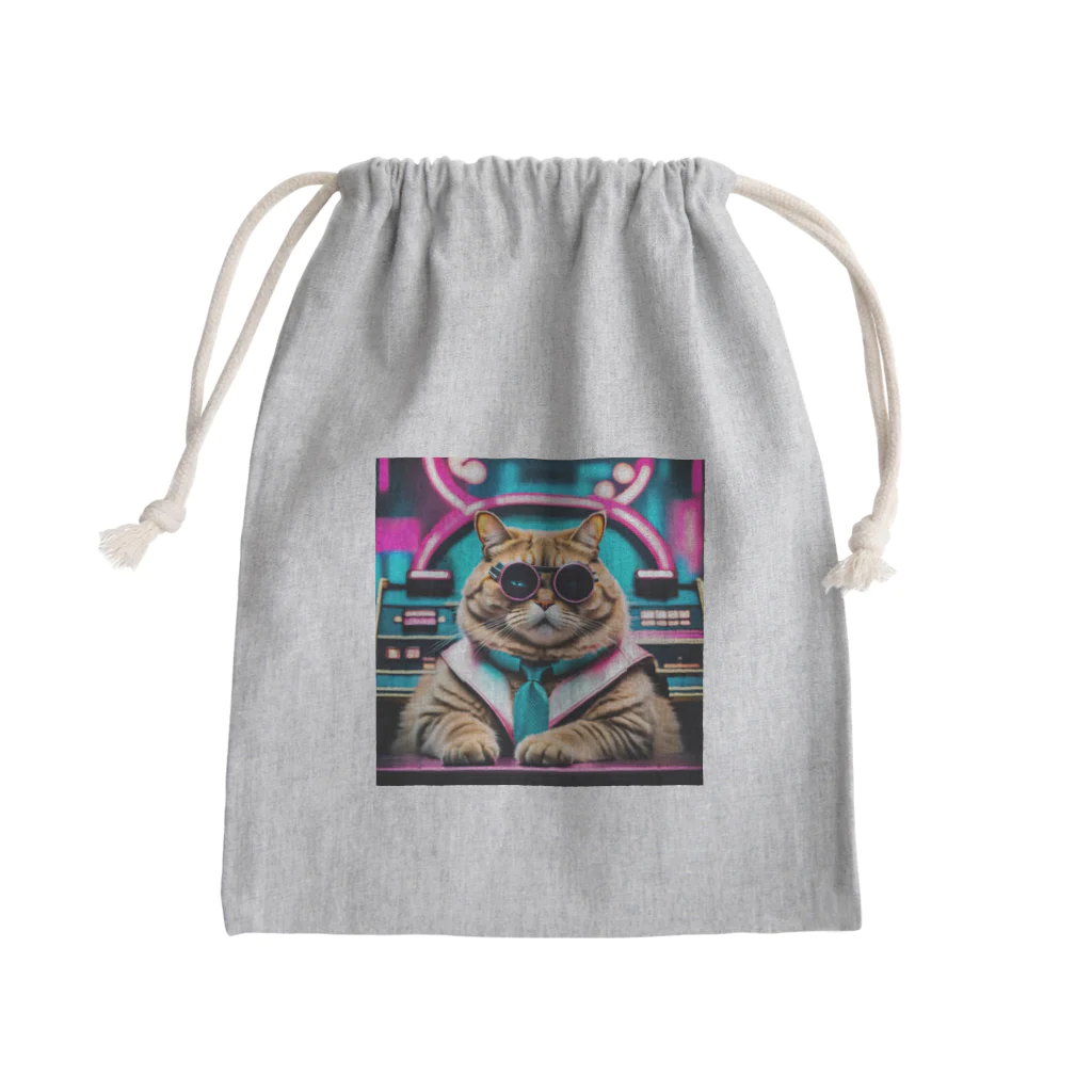 aoking_の近未来猫 Mini Drawstring Bag