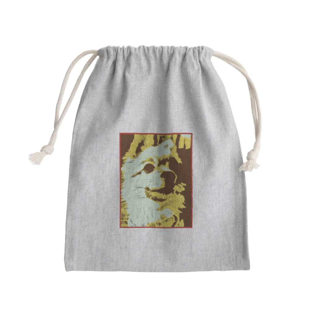 ポメラニアン🐕‍🦺チコちゃんの雑貨屋さんのカッコいいポメラニアンのイラストグッズ Mini Drawstring Bag