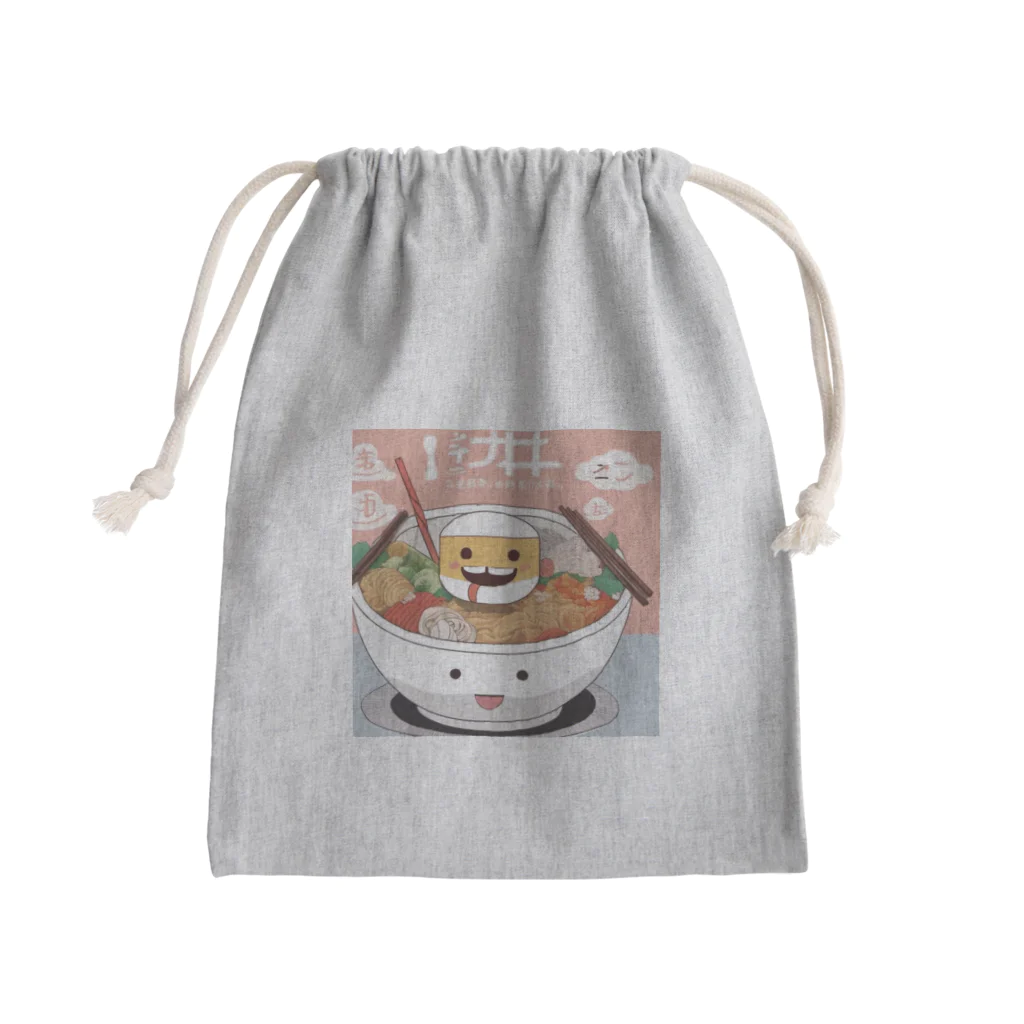 むささび工房のラーメンと豆腐折り紙風 Mini Drawstring Bag