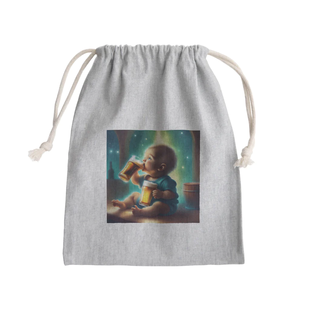 Baby smokerのBaby beer Mini Drawstring Bag