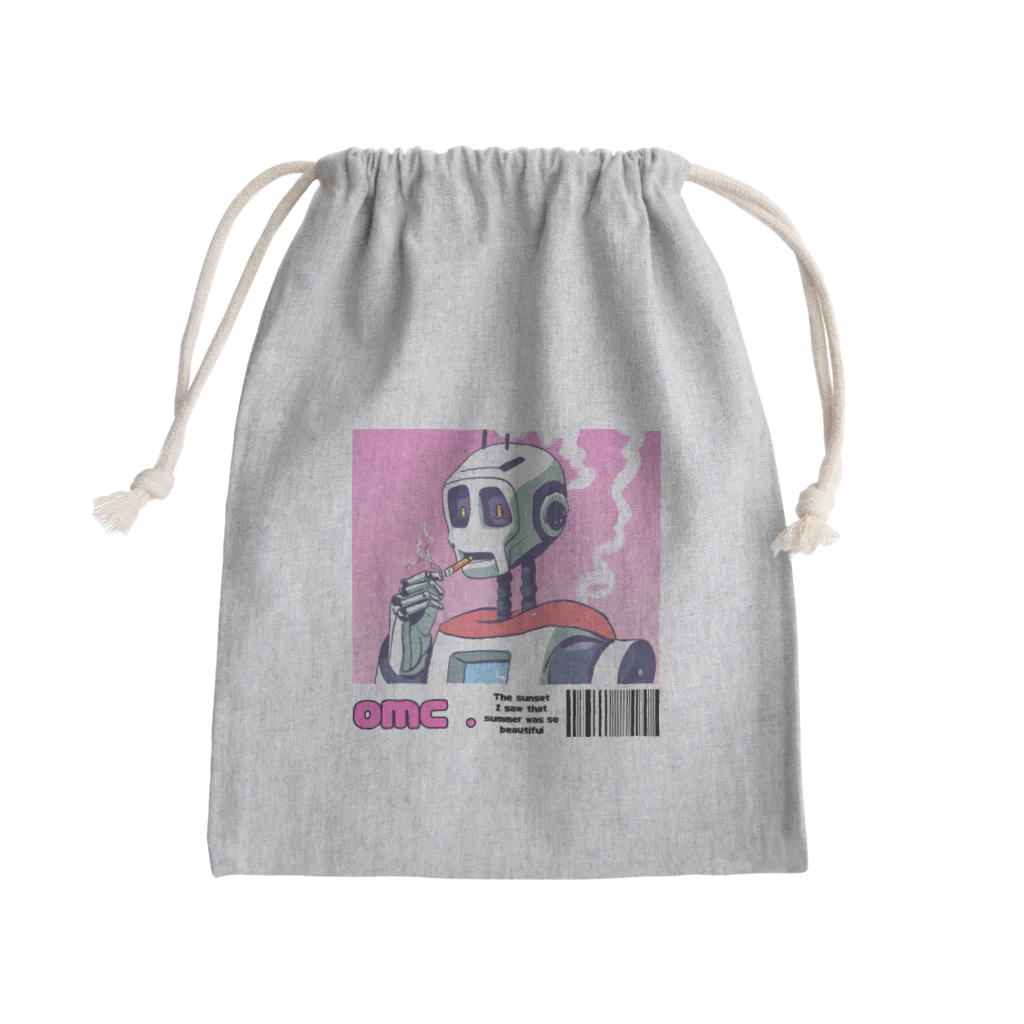 おもちショップの一服ロボットさん Mini Drawstring Bag