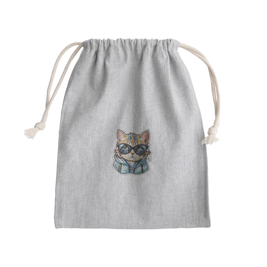 R-KAMIのサングラス猫2 Mini Drawstring Bag