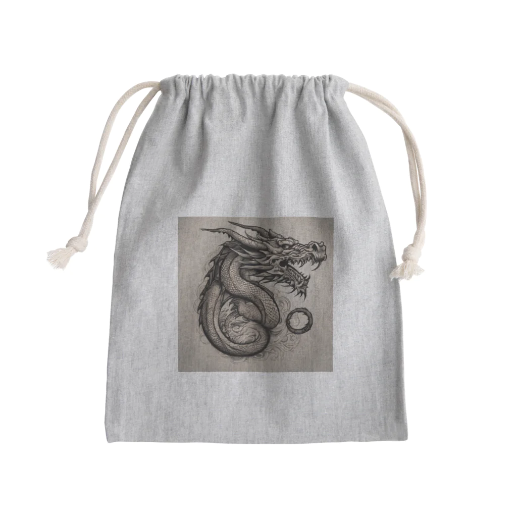 urban silhouettes のA dragon  Mini Drawstring Bag