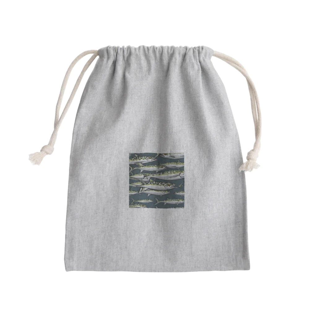 空と海の釣り好きサワラ Mini Drawstring Bag