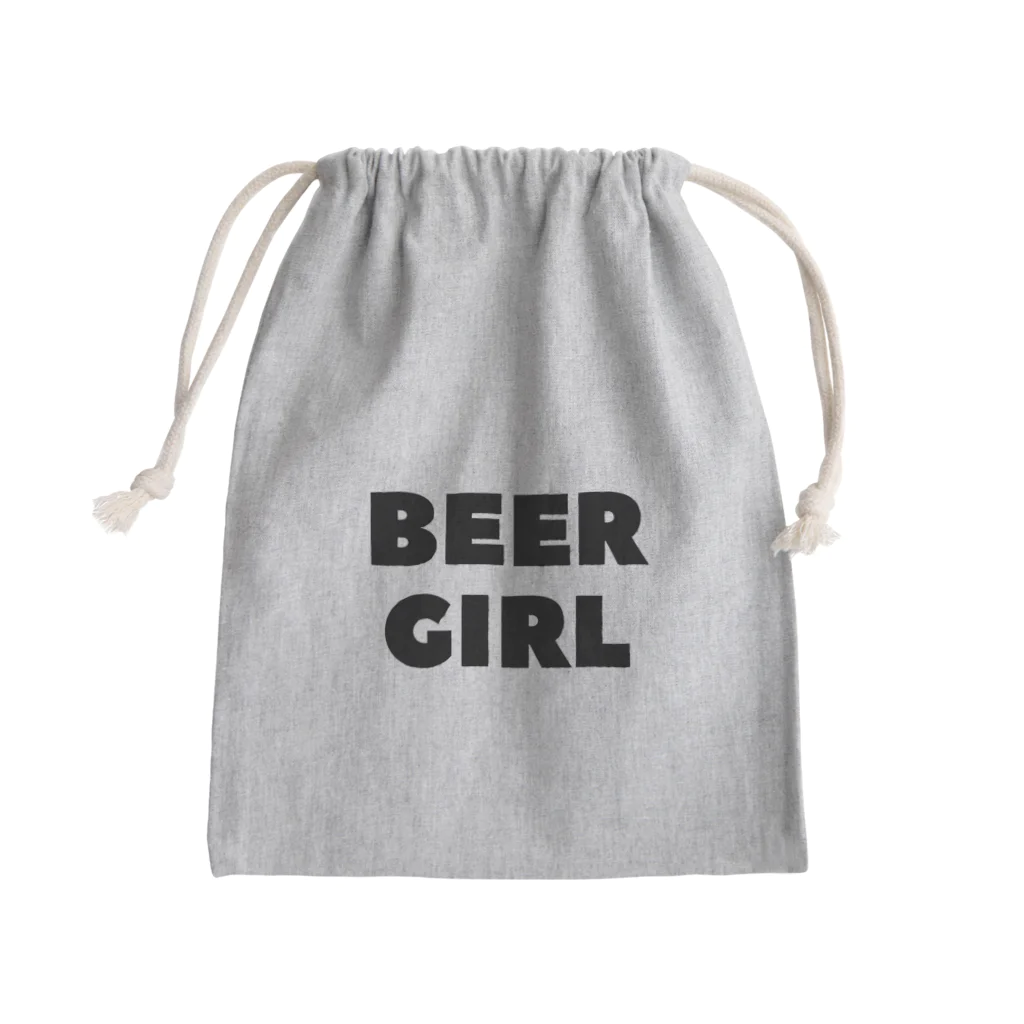 BEERのビールガール_黒字(透過) Mini Drawstring Bag