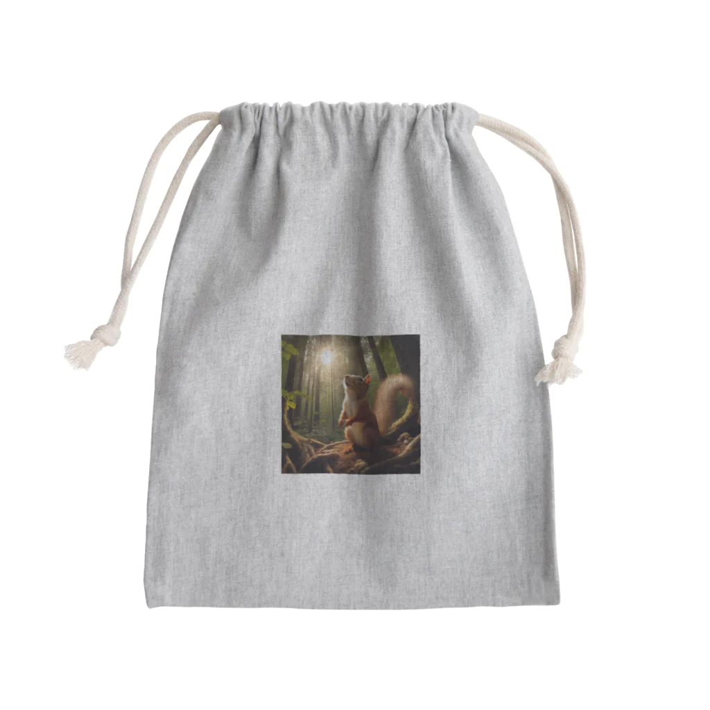 木漏れ日亭の木漏れ日の森のリス Mini Drawstring Bag