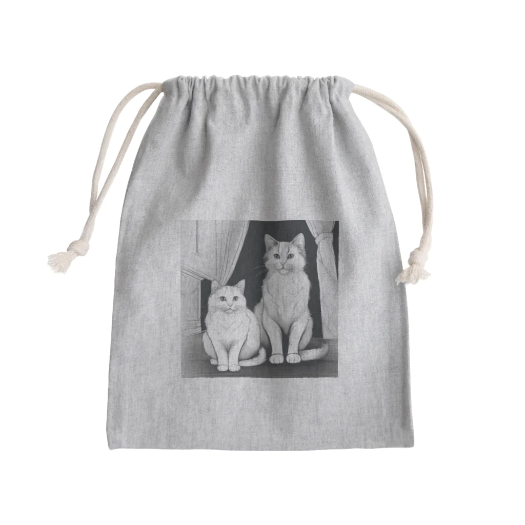 チェリモヤのねこちゃんおすわり Mini Drawstring Bag